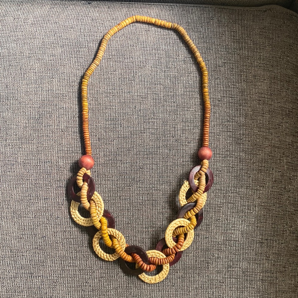 Multicolor Wood Chain Necklace